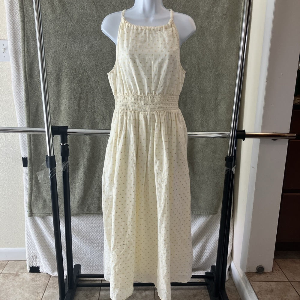 Boden Polka Dot Halter Dress Size 12P Preppy Classic Coastal